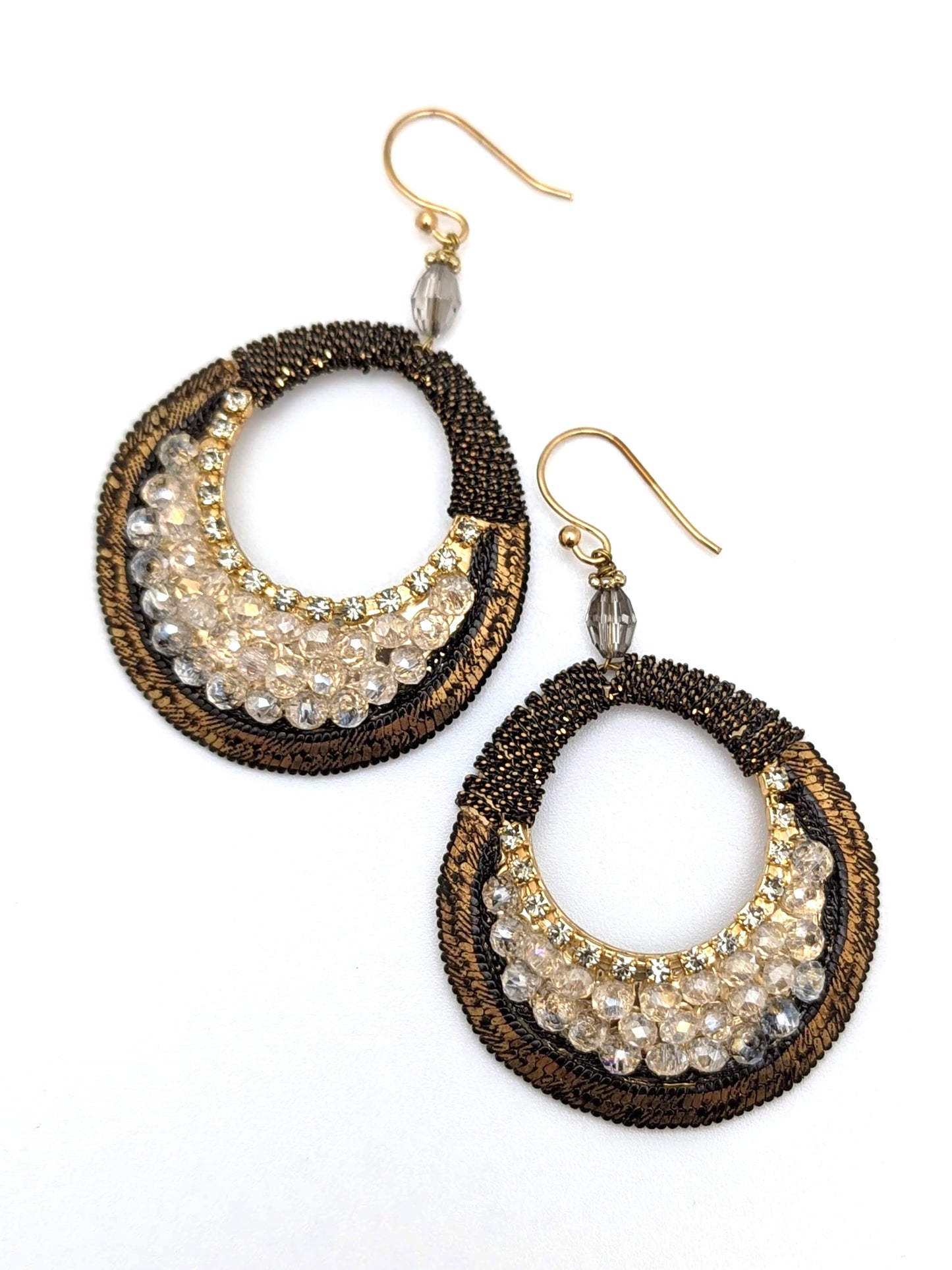 Dark & Golden Bubbles Earring