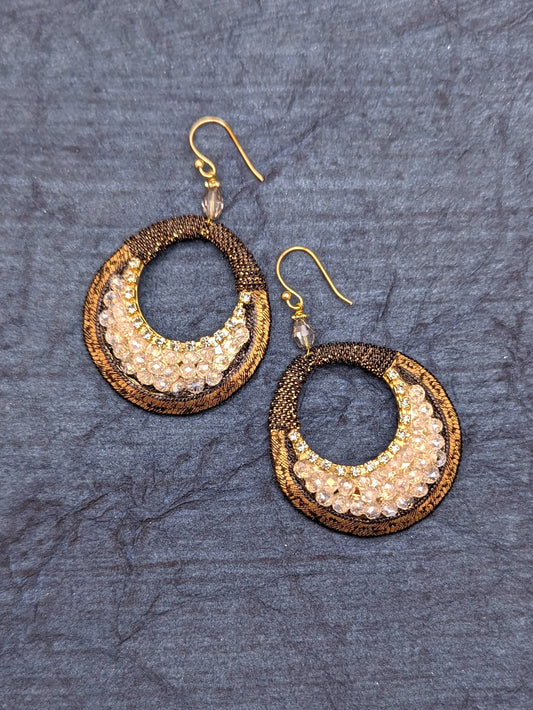 Dark & Golden Bubbles Earring